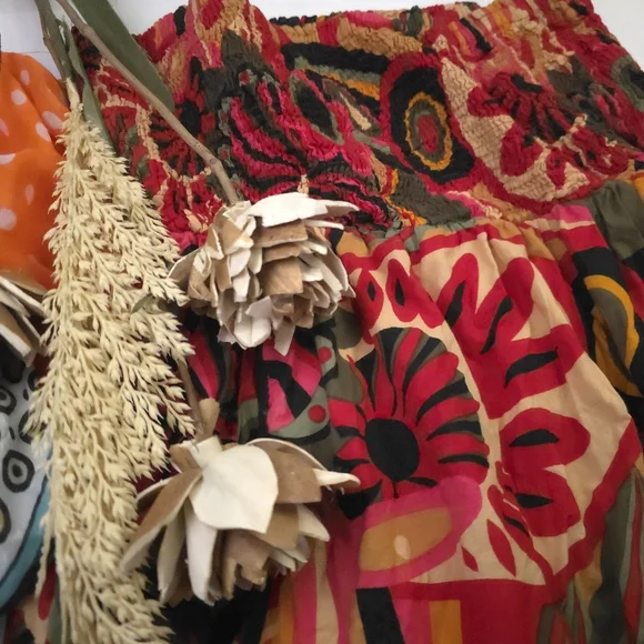 Speed Control Floral Red and Green Women's Pocketed Strapless Dress Sz 2x - Picture 4 of 10